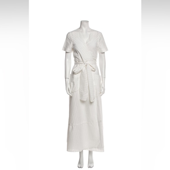 BROCK COLLECTION COTTON POPLIN EYELET WRAP MAXI DRESS - NWT - Picture 3 of 16